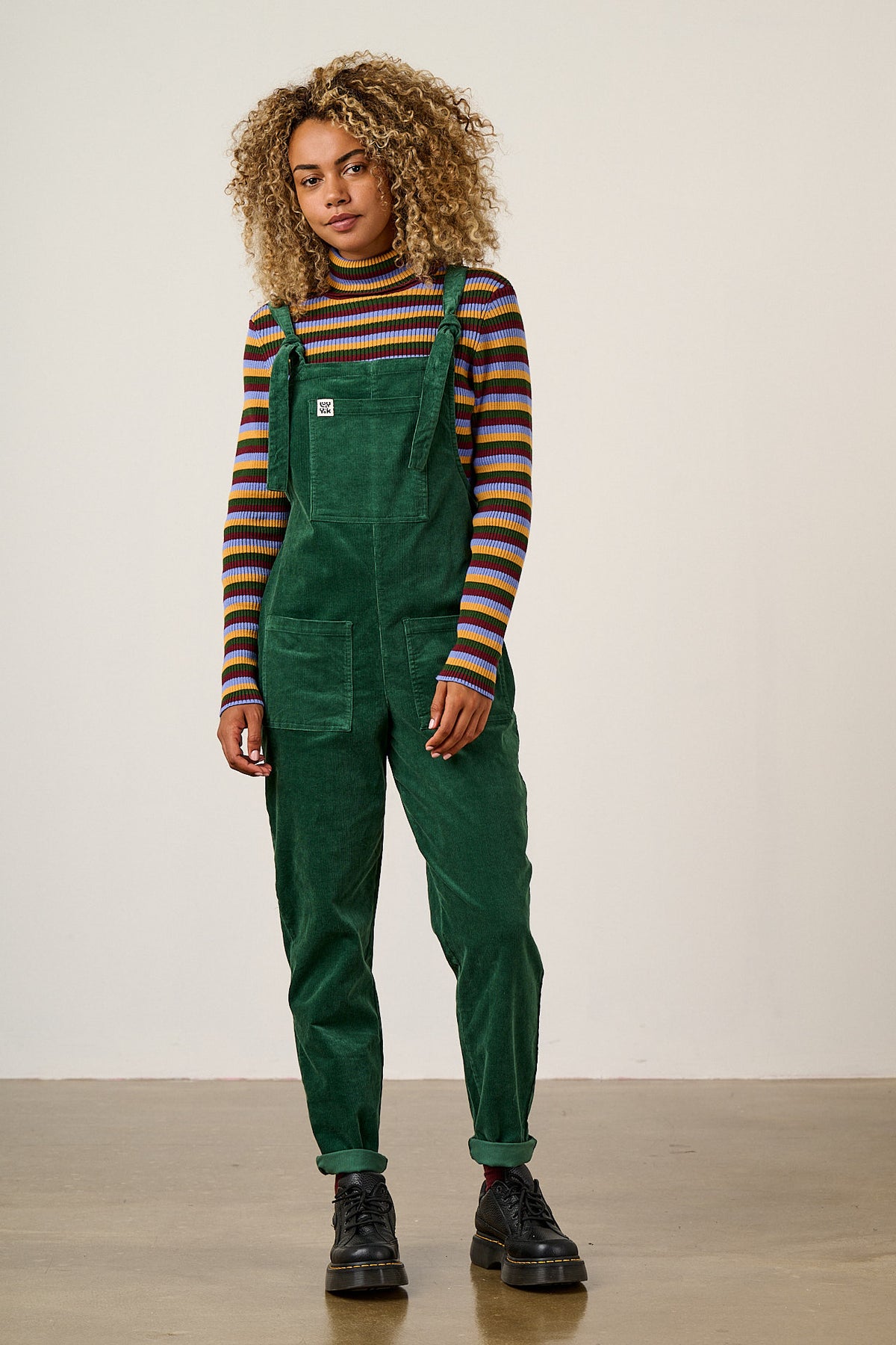 Original - Straight Leg Dungarees Organic Cotton Corduroy in Dark Green