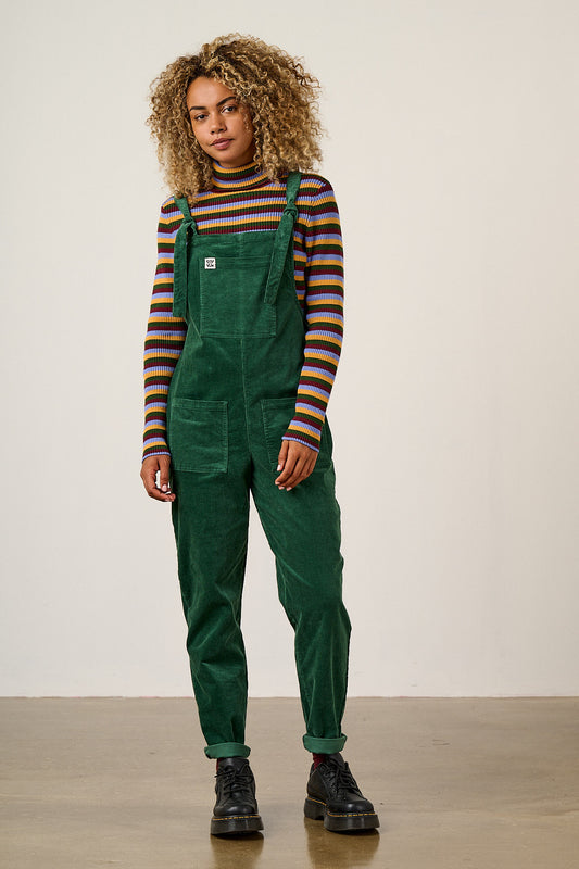 Original - Straight Leg Dungarees Organic Cotton Corduroy in Dark Green