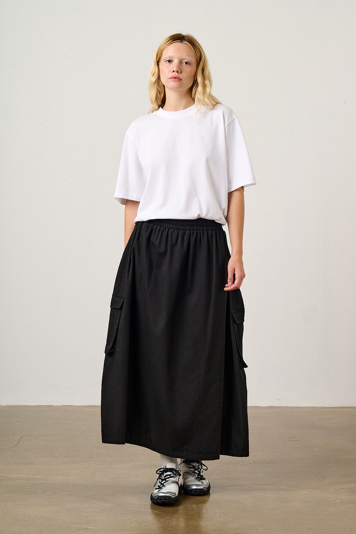 Dakota - Midi Skirt Organic Cotton in Black