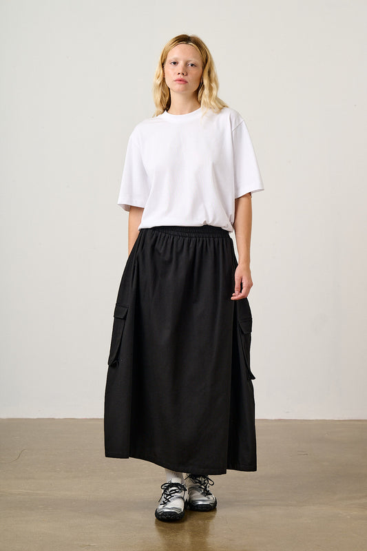 Dakota - Midi Skirt Organic Cotton in Black