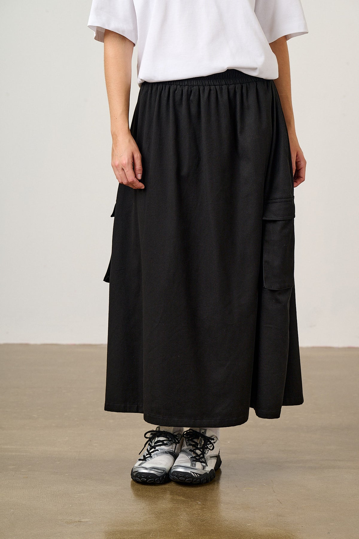 Dakota - Midi Skirt Organic Cotton in Black