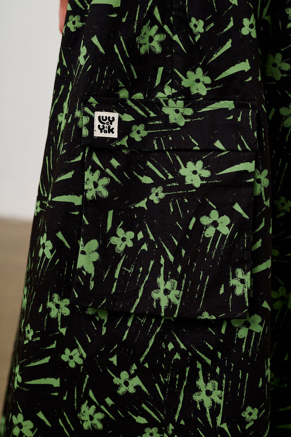 Dakota - Midi Skirt Organic Cotton Ripstop in Punk Scribble Floral