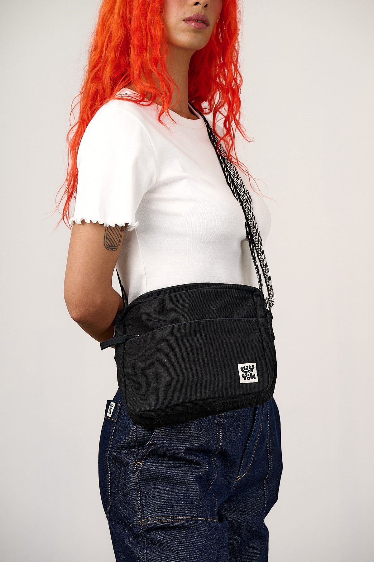 Dara - Crossbody Bag Organic Cotton in Black