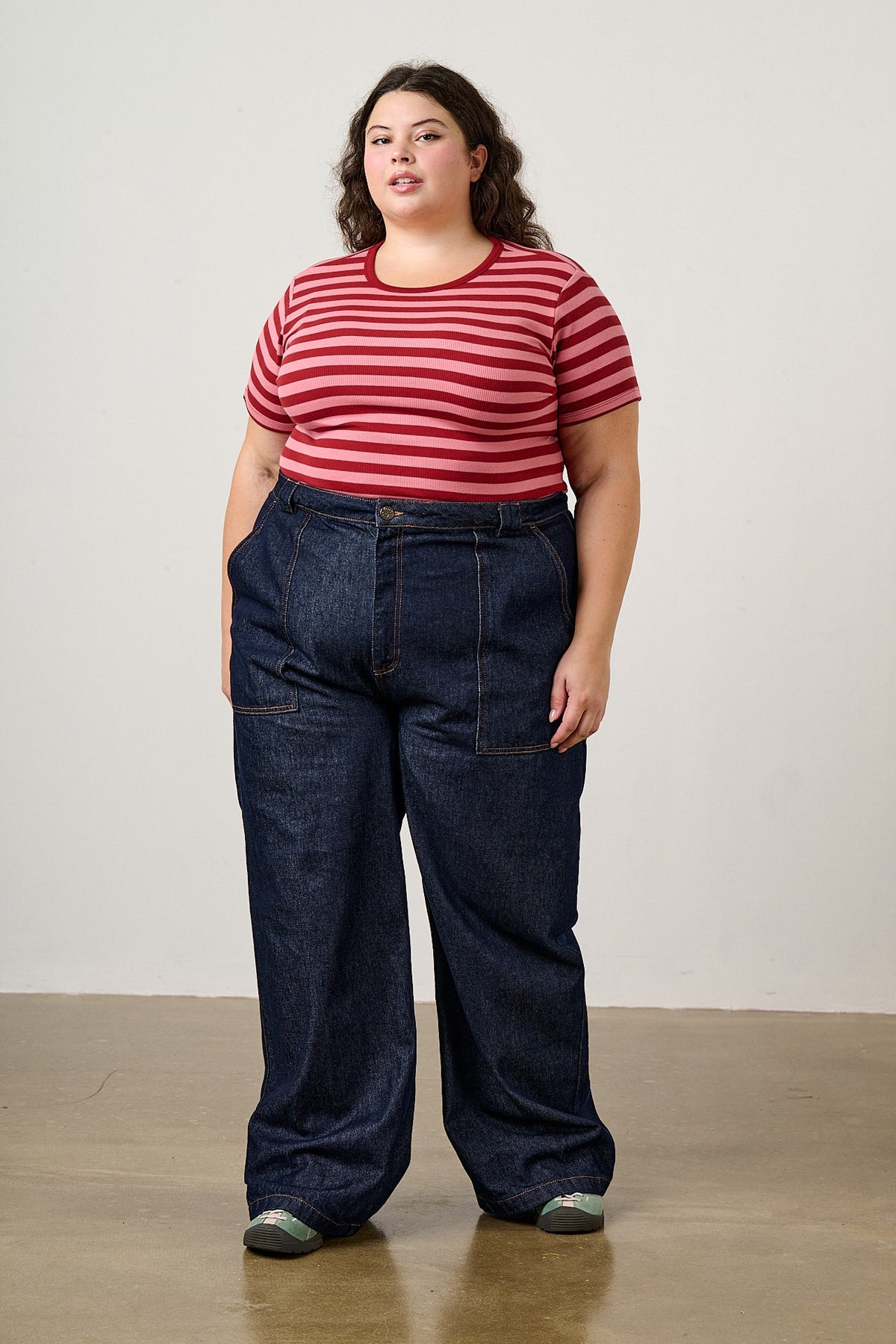 Delores - Wide Leg Jeans Organic Cotton Denim in Indigo