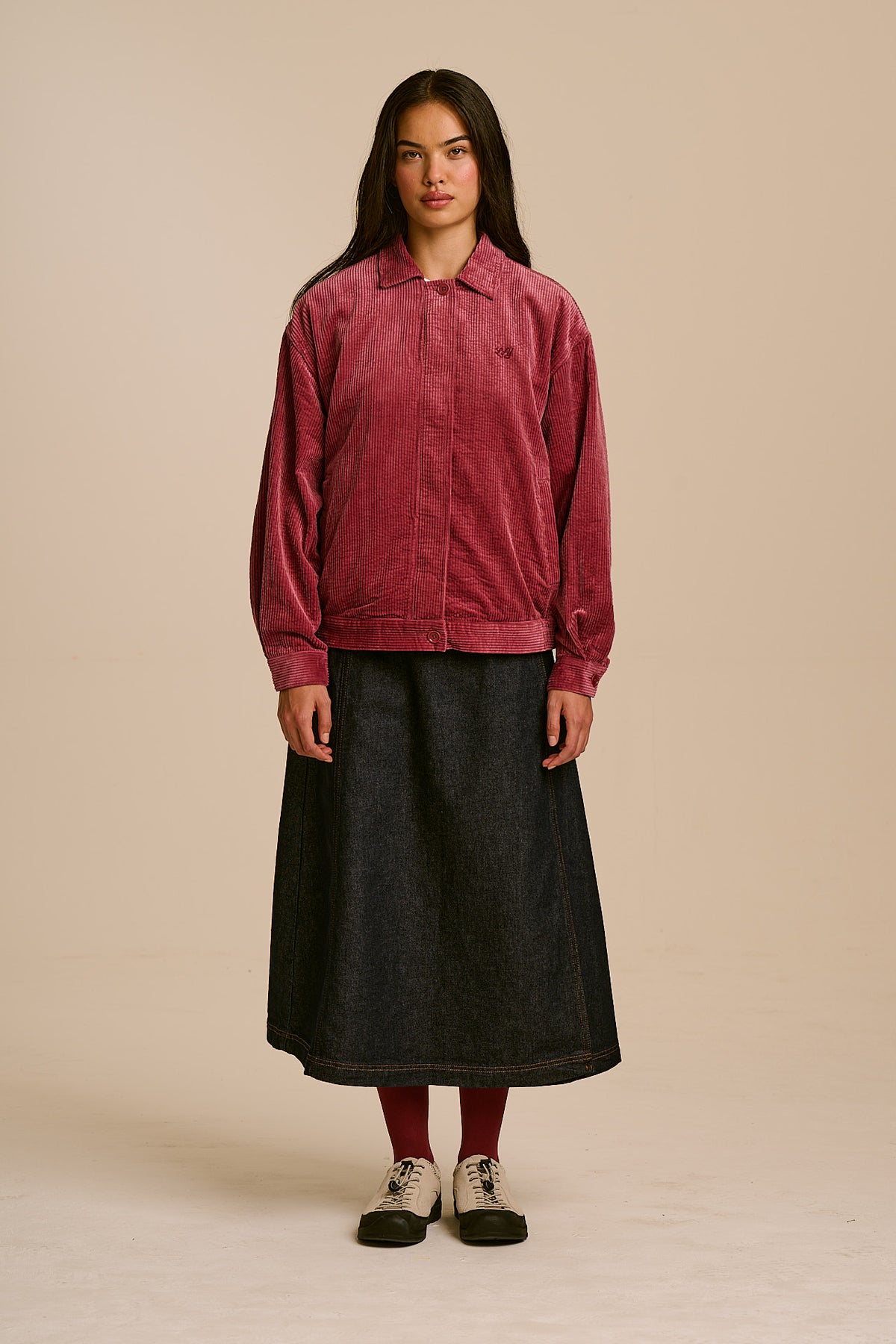 Devan - Jacket Organic Cotton Corduroy in Burgundy