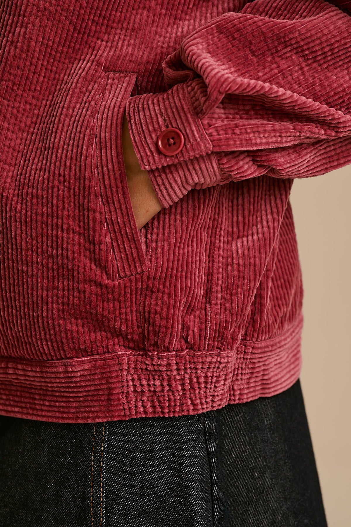 Devan - Jacket Organic Cotton Corduroy in Burgundy