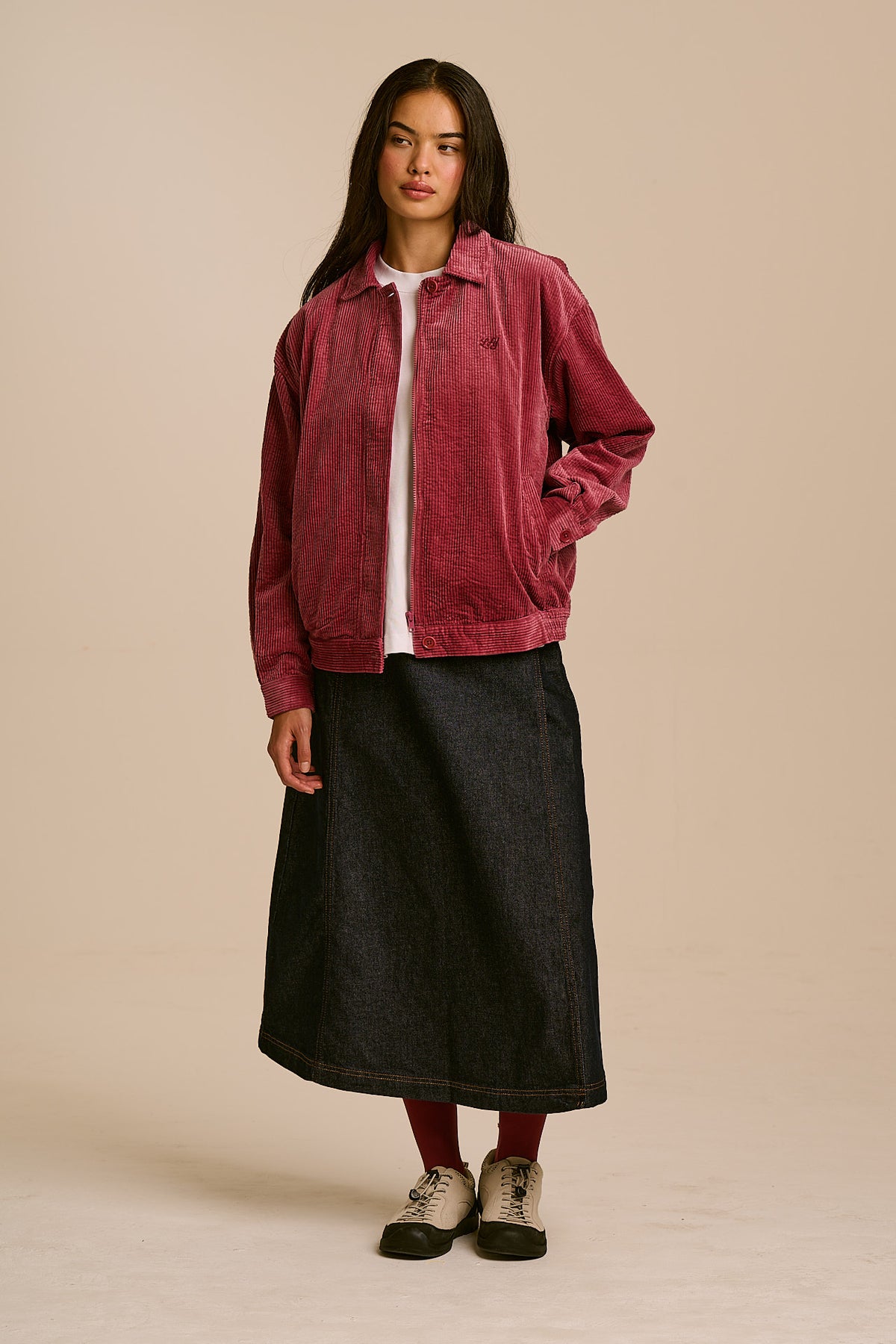 Devan - Jacket Organic Cotton Corduroy in Burgundy