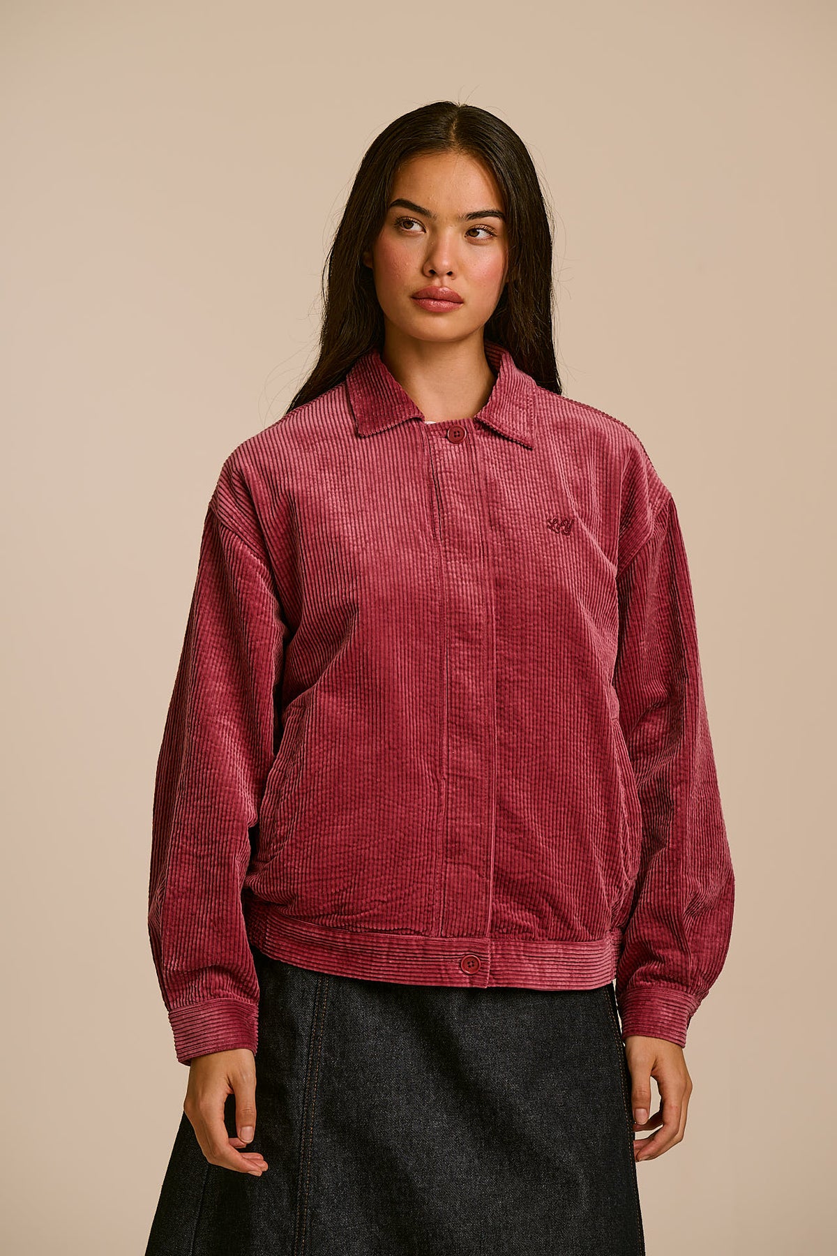 Devan - Jacket Organic Cotton Corduroy in Burgundy