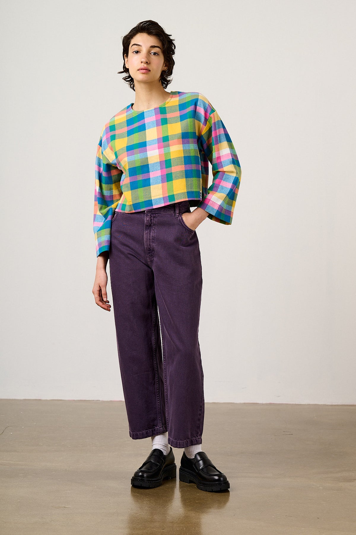 Drew - Straight Leg Jeans Organic Cotton Denim in Purple Wash