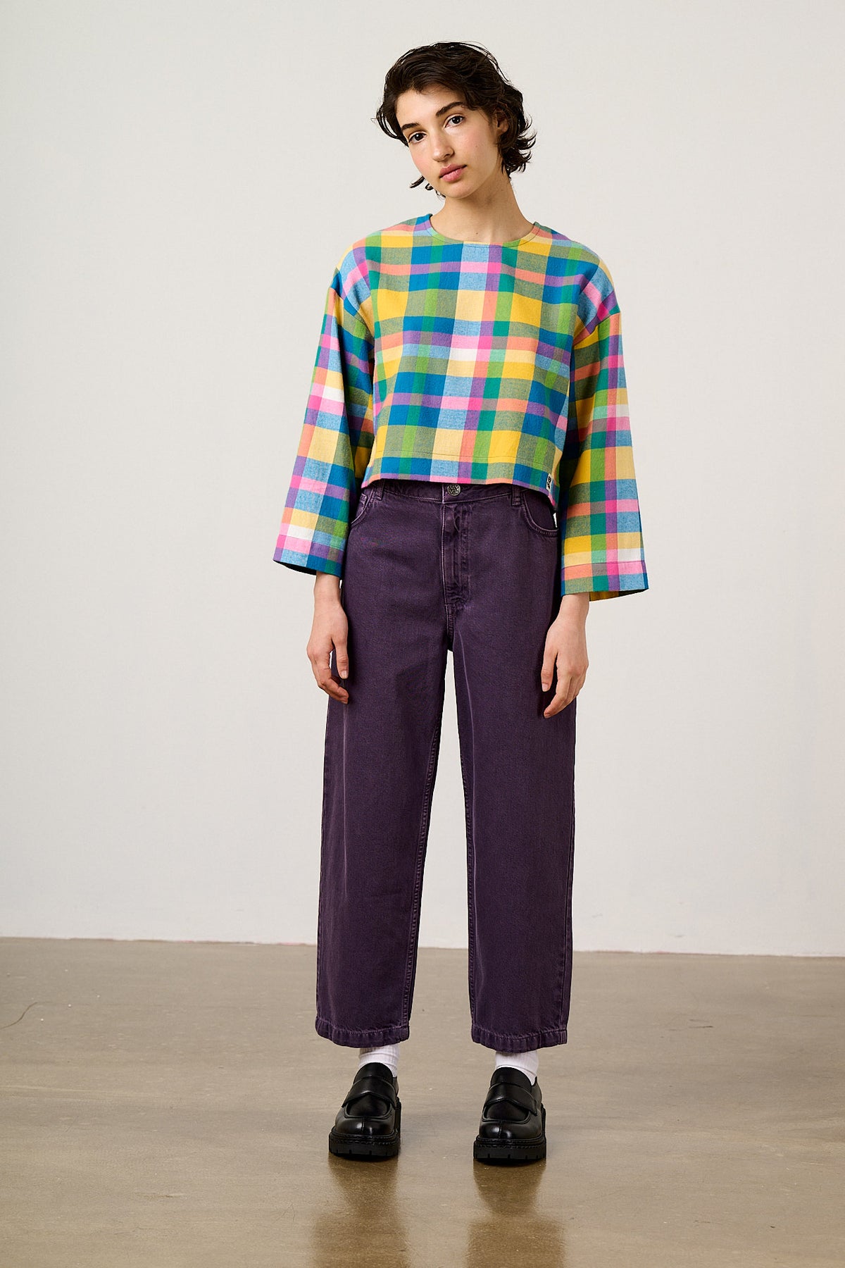 Drew - Straight Leg Jeans Organic Cotton Denim in Purple Wash