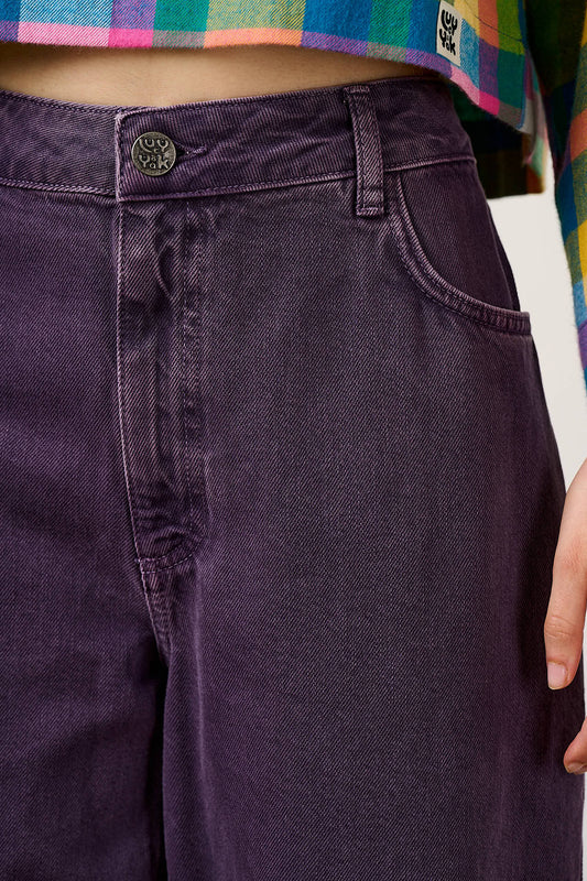 Drew - Straight Leg Jeans Organic Cotton Denim in Purple Wash
