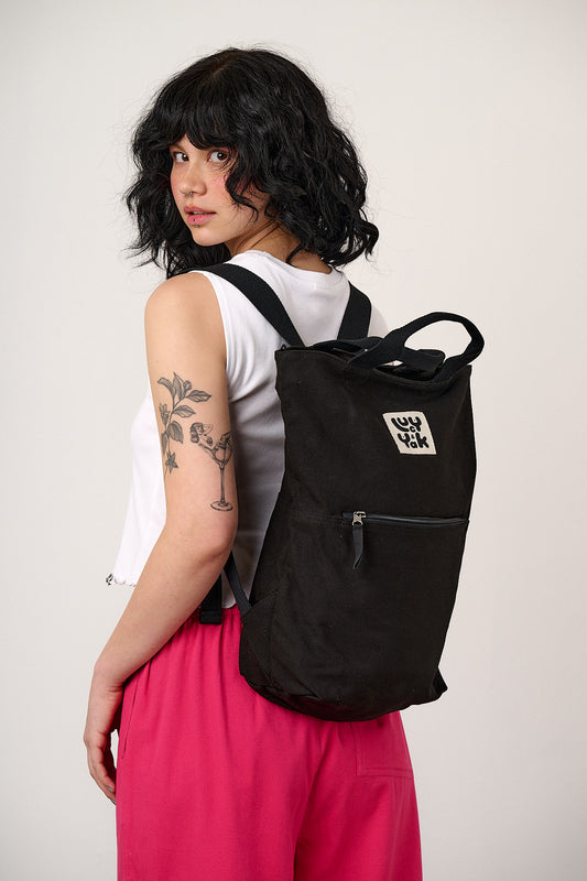 Dylan - Backpack Organic Cotton Canvas in Black