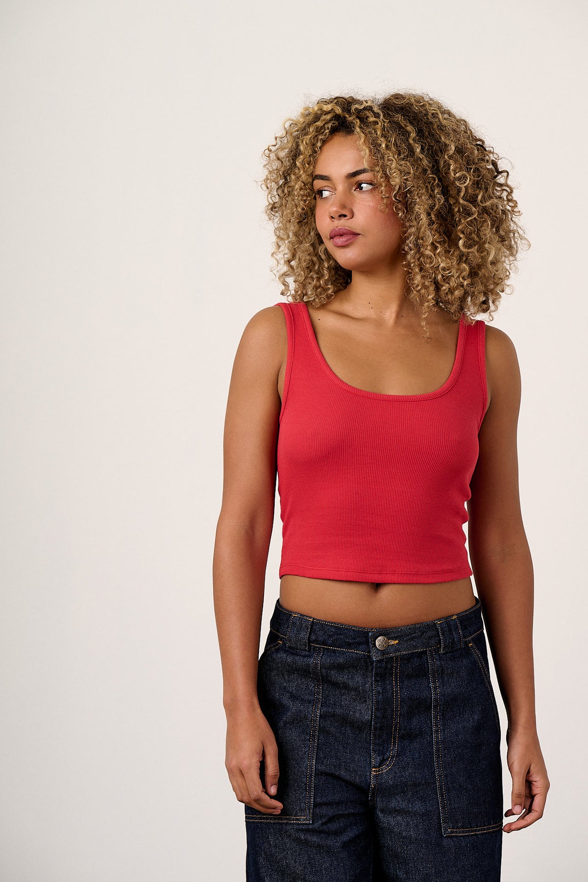 Eden - Cotton Vest in Red