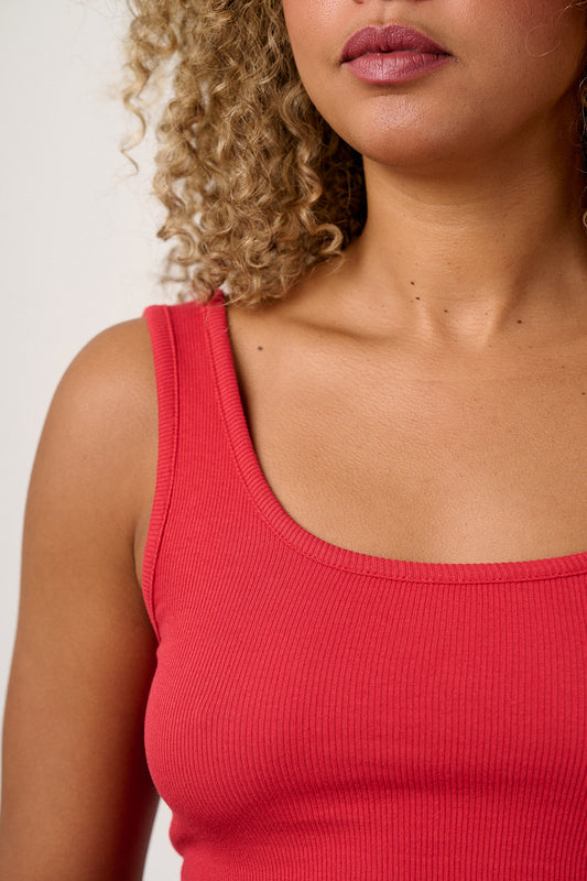Eden - Cotton Vest in Red