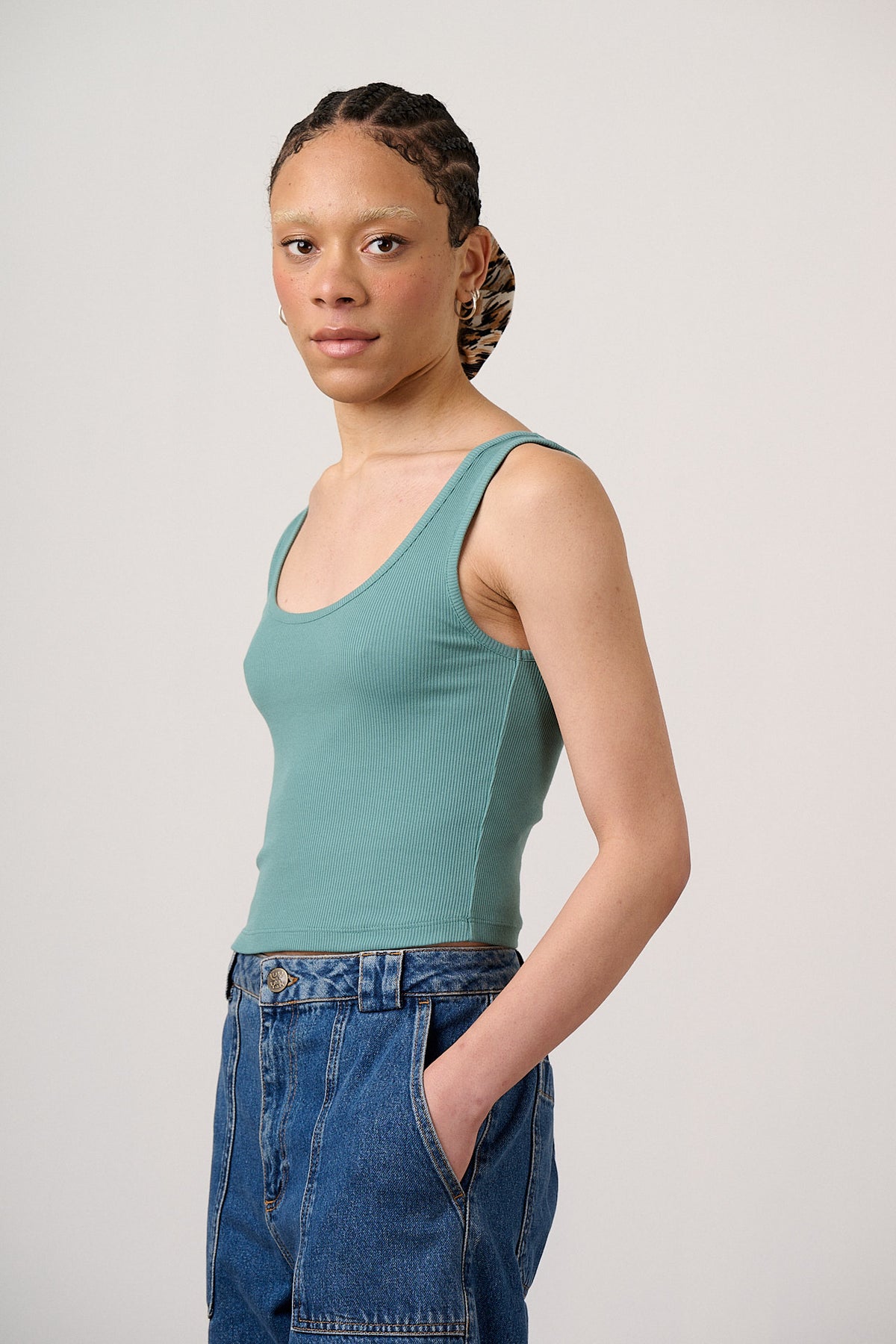 Eden - Vest Organic Cotton in Sage Green