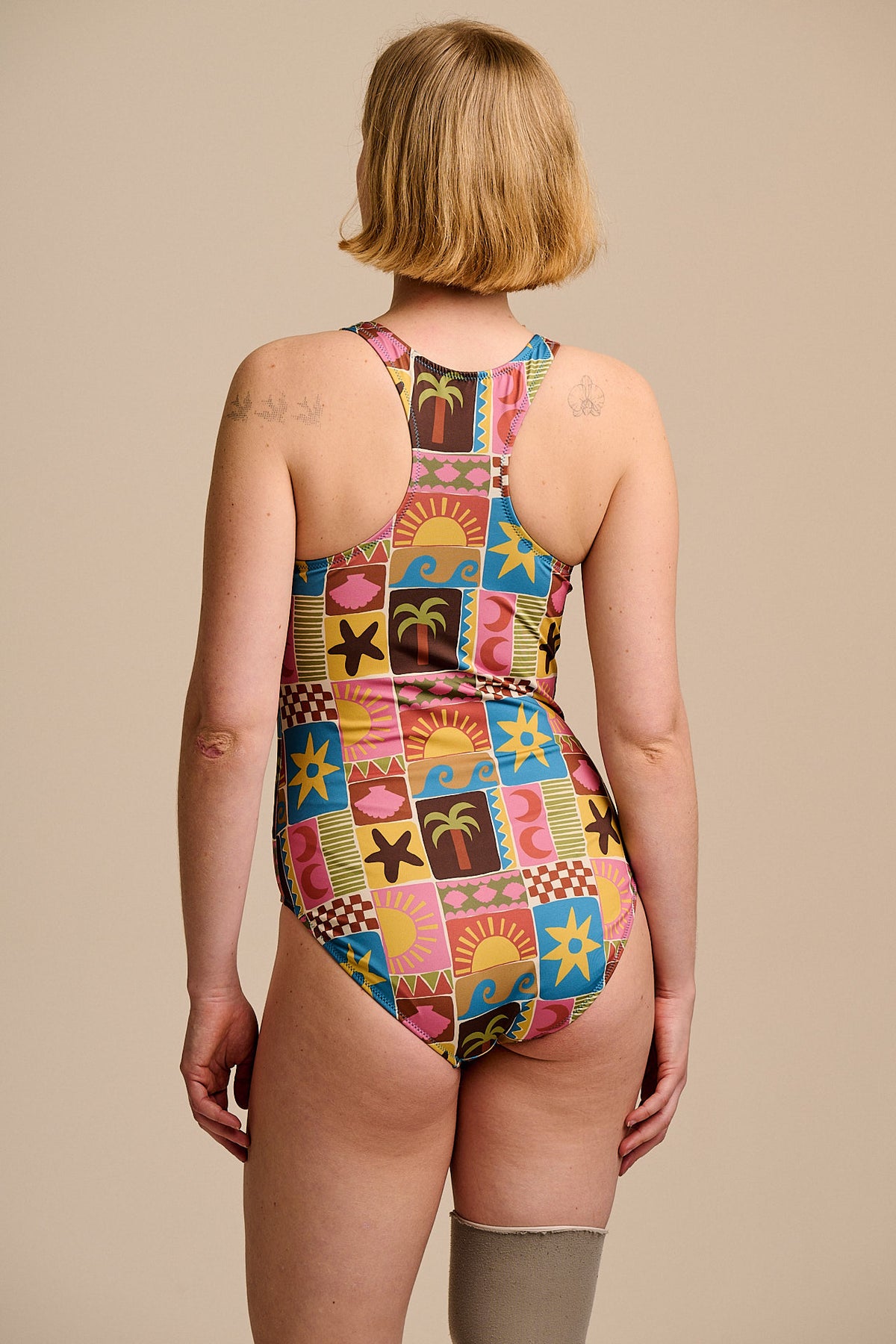 Elena - Swimsuit Recycled Polyester in Coastal Tile