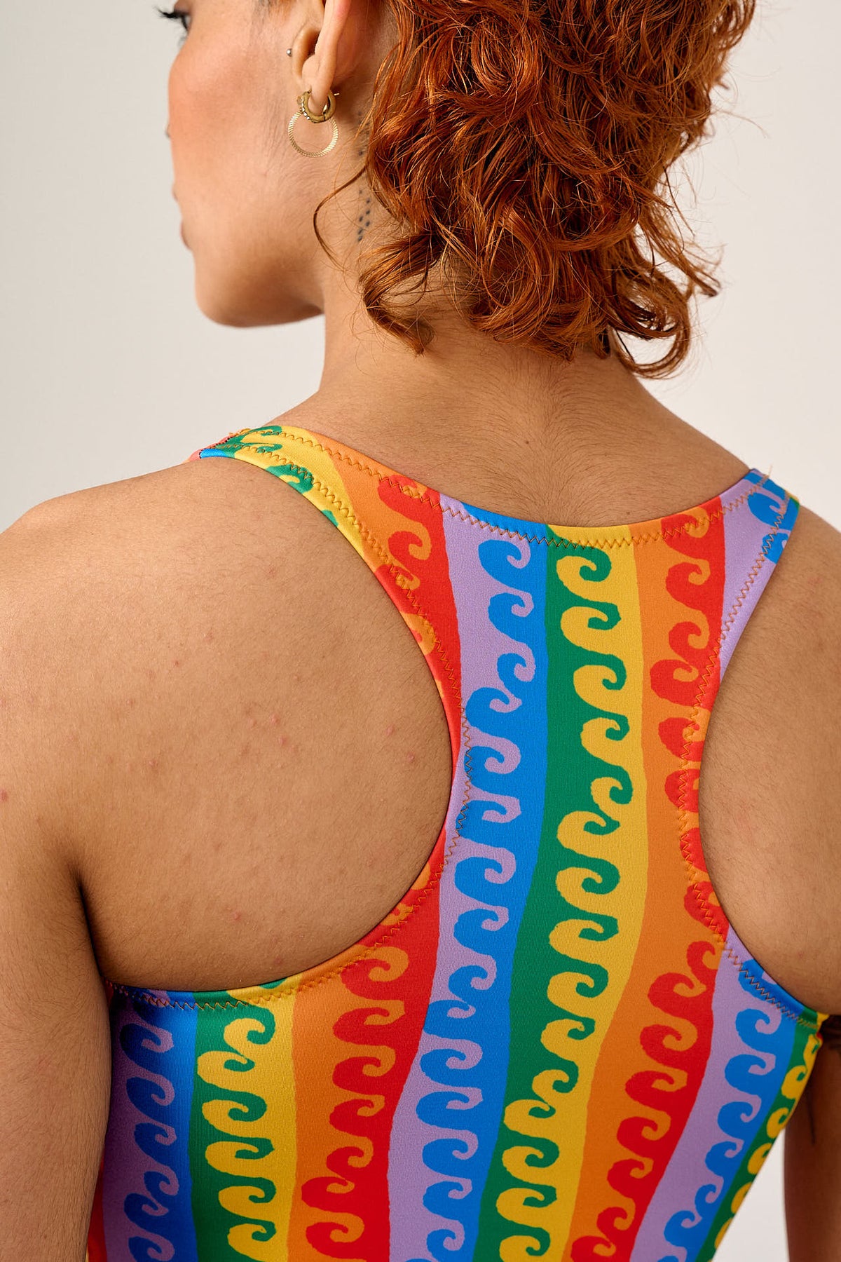 Elena - Swimsuit Recycled Polyester in Rainbow Wave