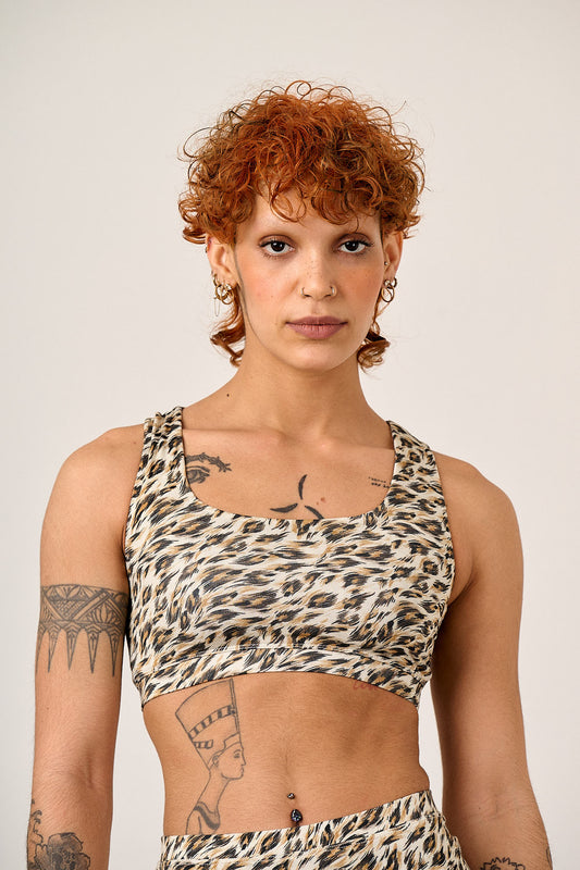 Emil - Viscose Crop Top in Leo Swirl