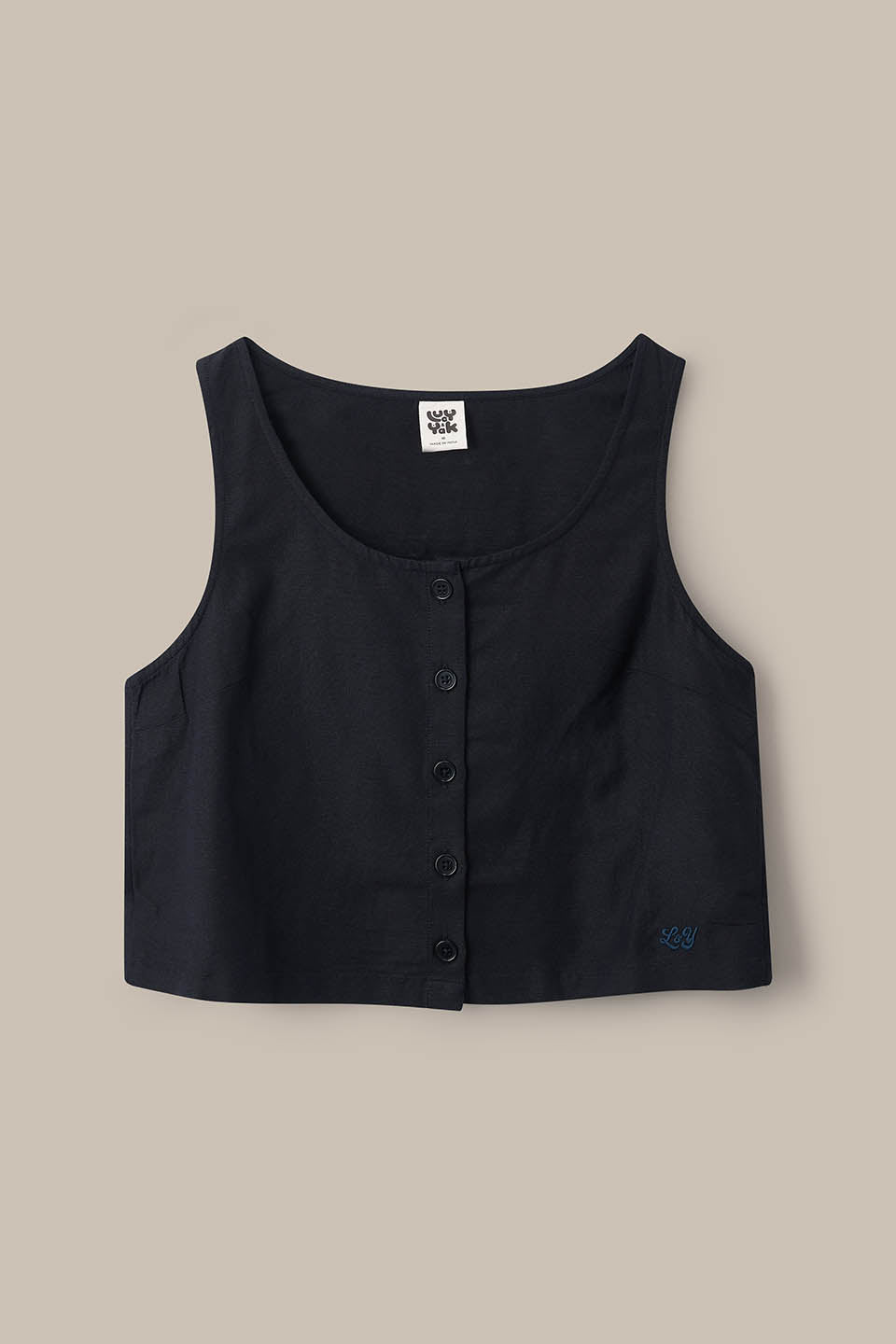 Etoile - Button Up Tank Top ECOVERO Viscose Blend in Black
