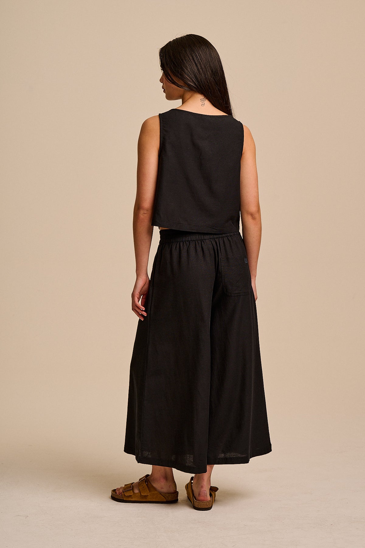 Etoile - Button Up Tank Top ECOVERO Viscose Blend in Black