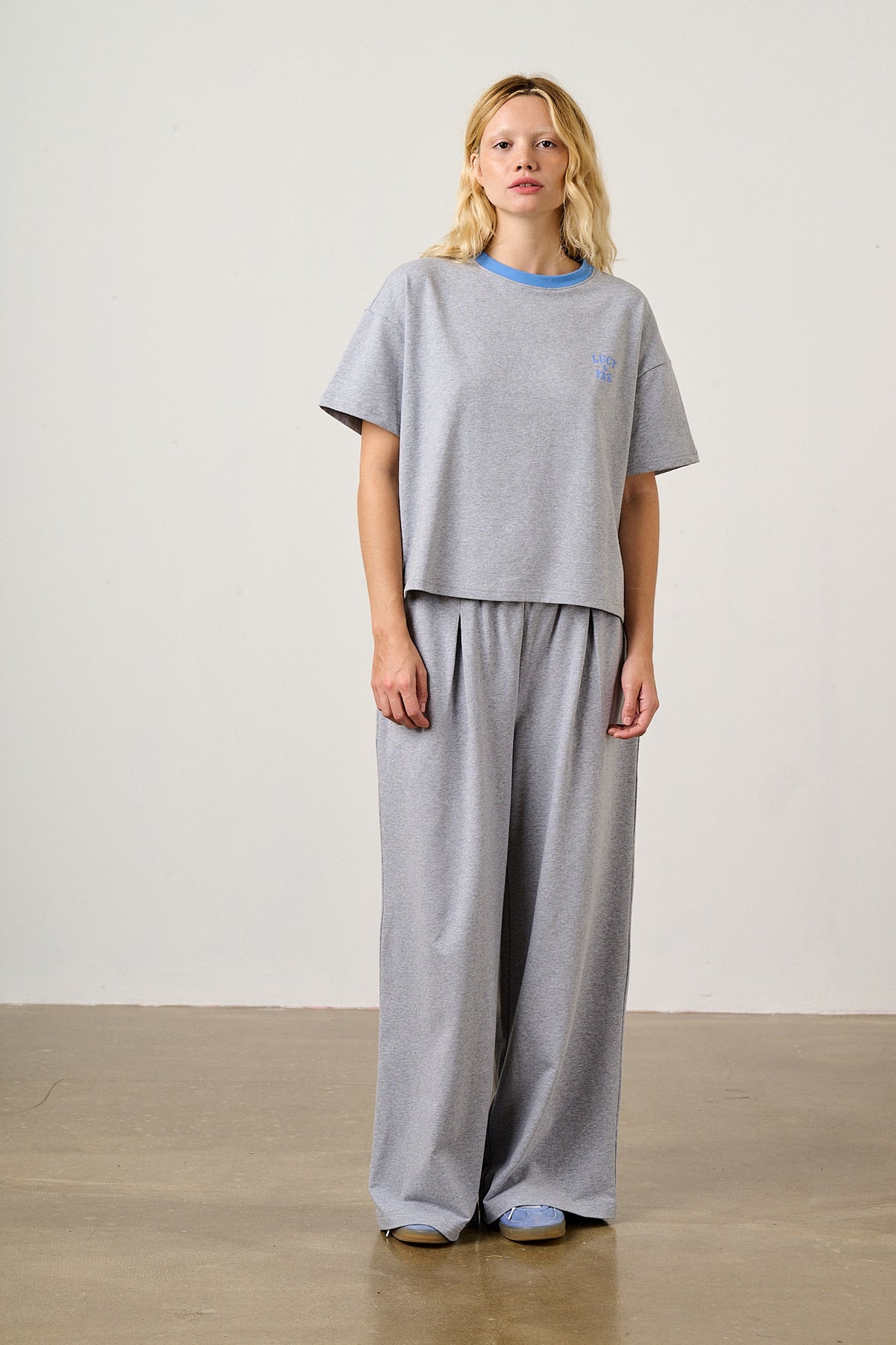 Everlie - Oversized T-Shirt Organic Cotton in Grey Marl