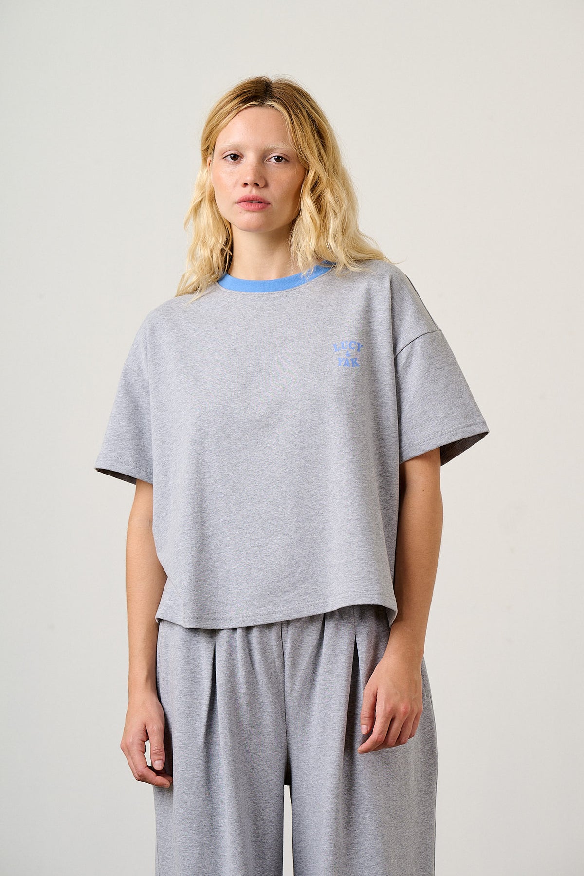 Everlie - Oversized T-Shirt Organic Cotton in Grey Marl