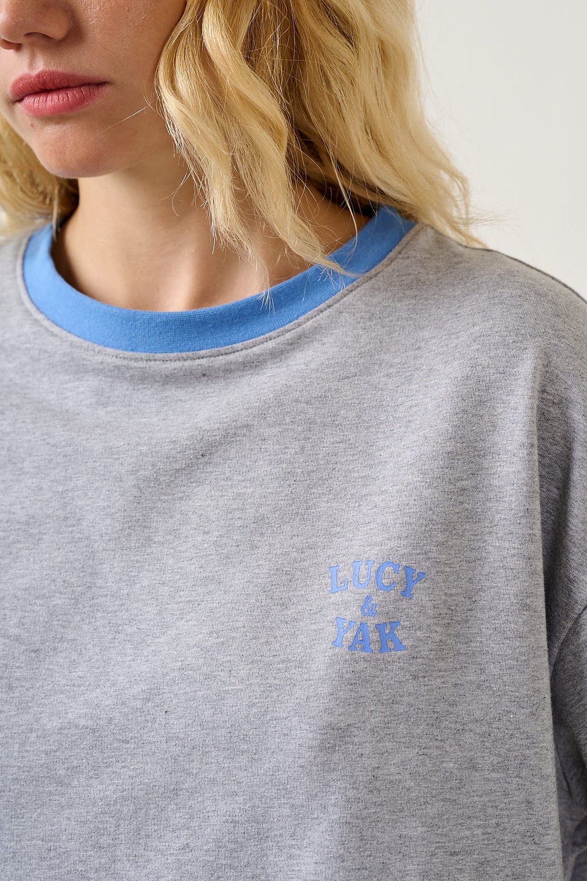 Everlie - Oversized T-Shirt Organic Cotton in Grey Marl
