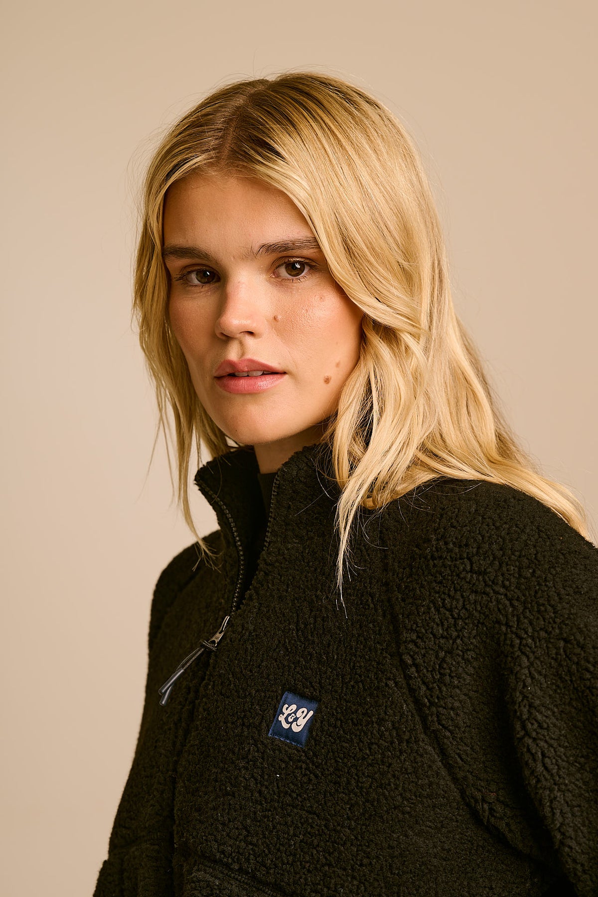 Finley - Borg Fleece Jacket Recycled Polyester in Black