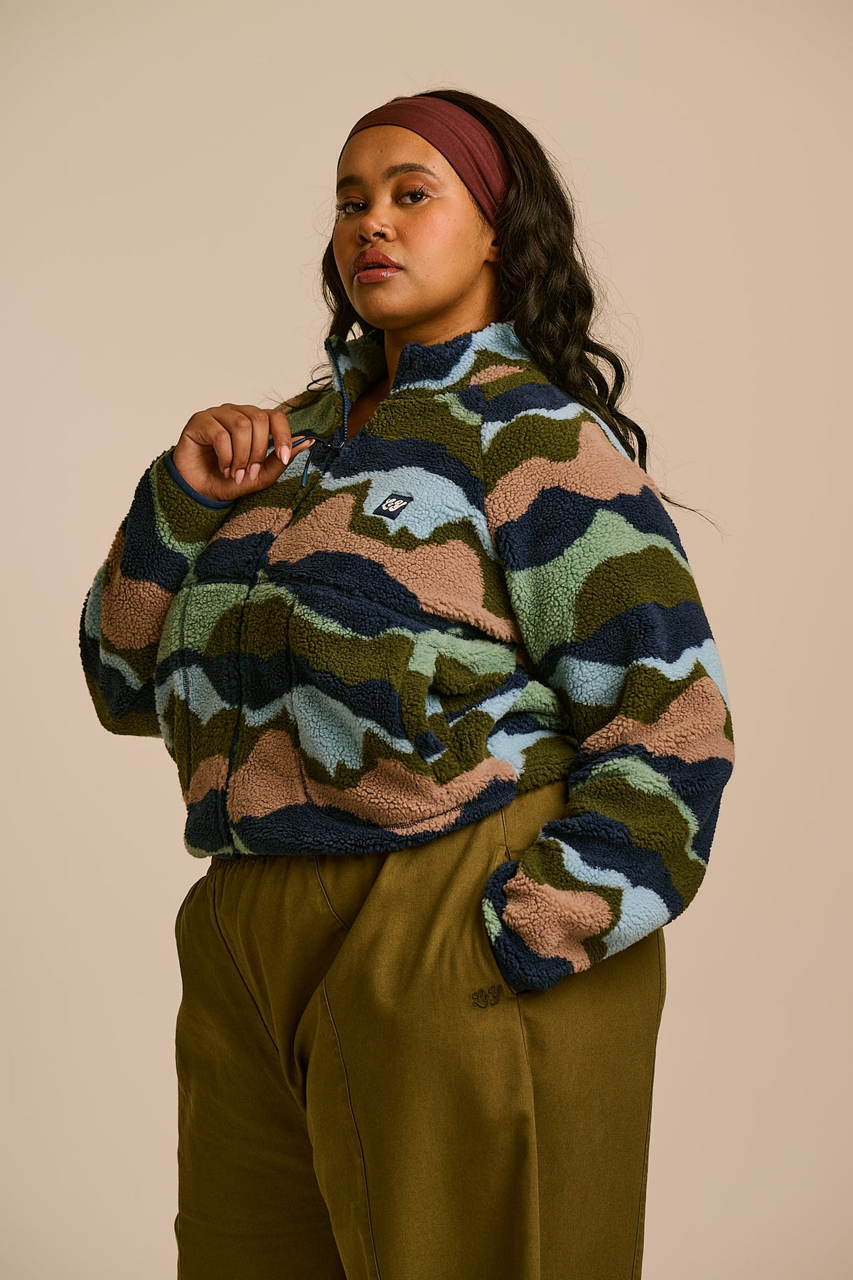 Finley - Borg Fleece Jacket Recycled Polyester in Rolling Hills