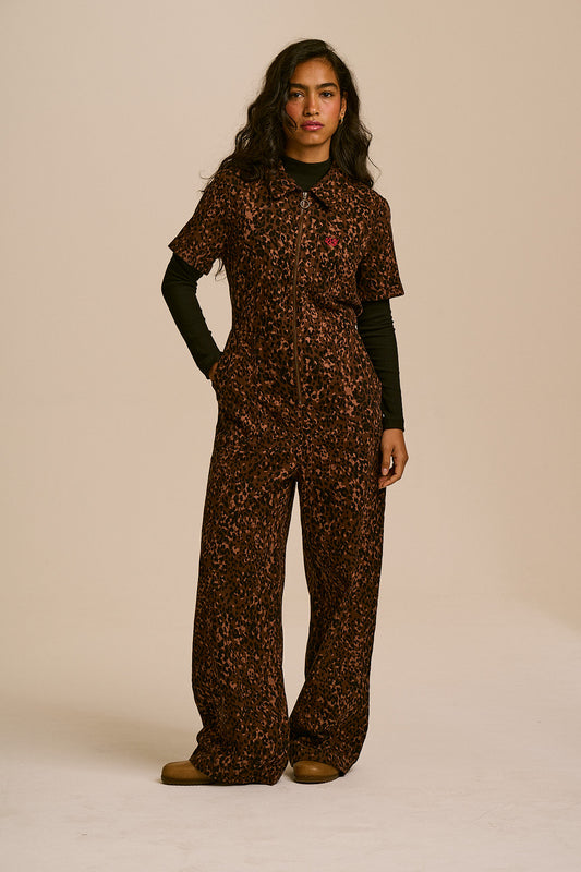 Finnegan - Full Length Jumpsuit Organic Cotton Twill in Animal