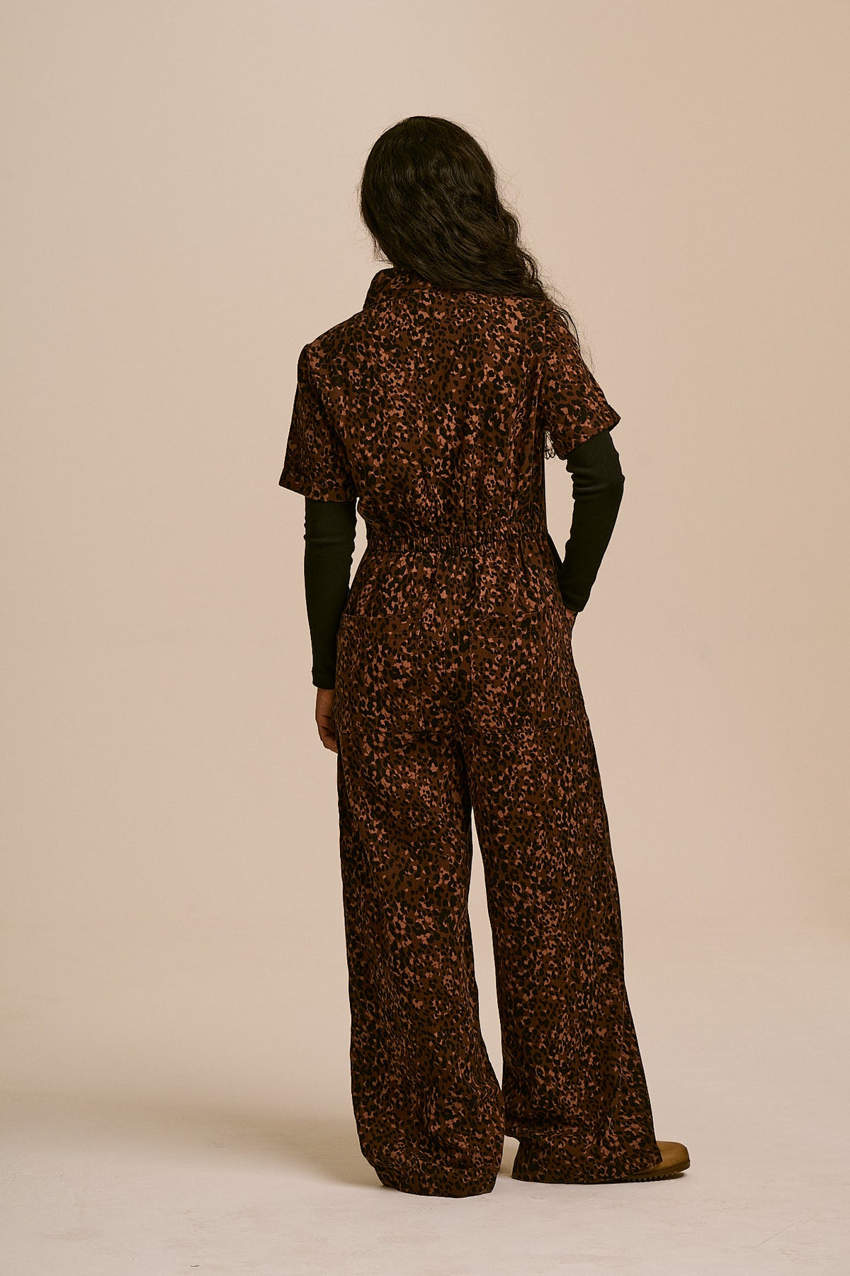 Finnegan - Full Length Jumpsuit Organic Cotton Twill in Animal