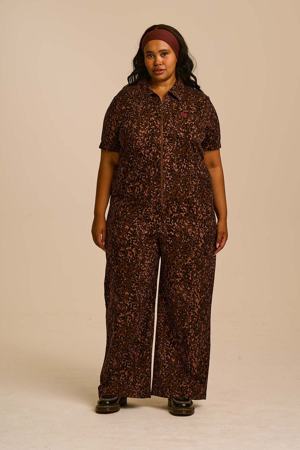 Finnegan - Full Length Jumpsuit Organic Cotton Twill in Animal