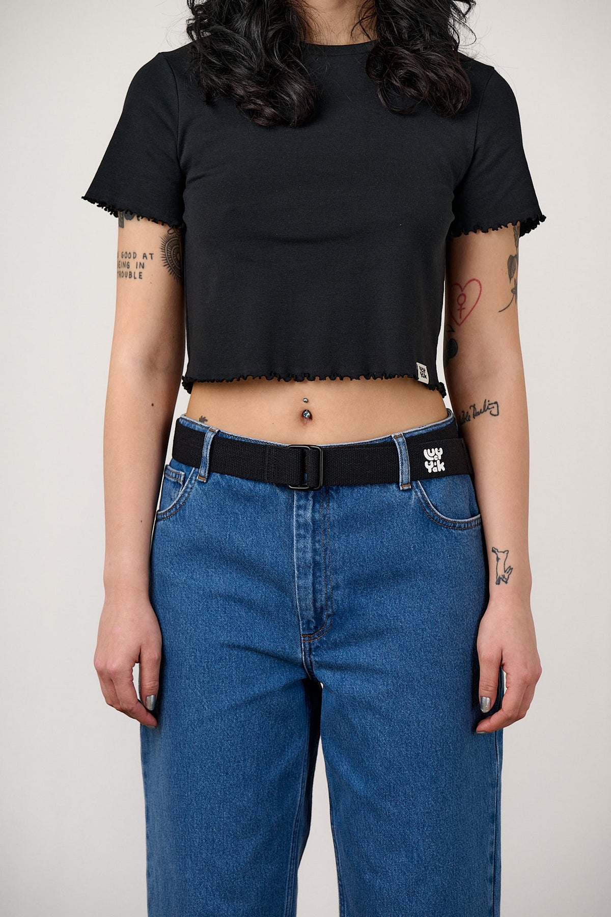 Flynn - D-Ring Webbing Belt Organic Cotton Webbing in Black