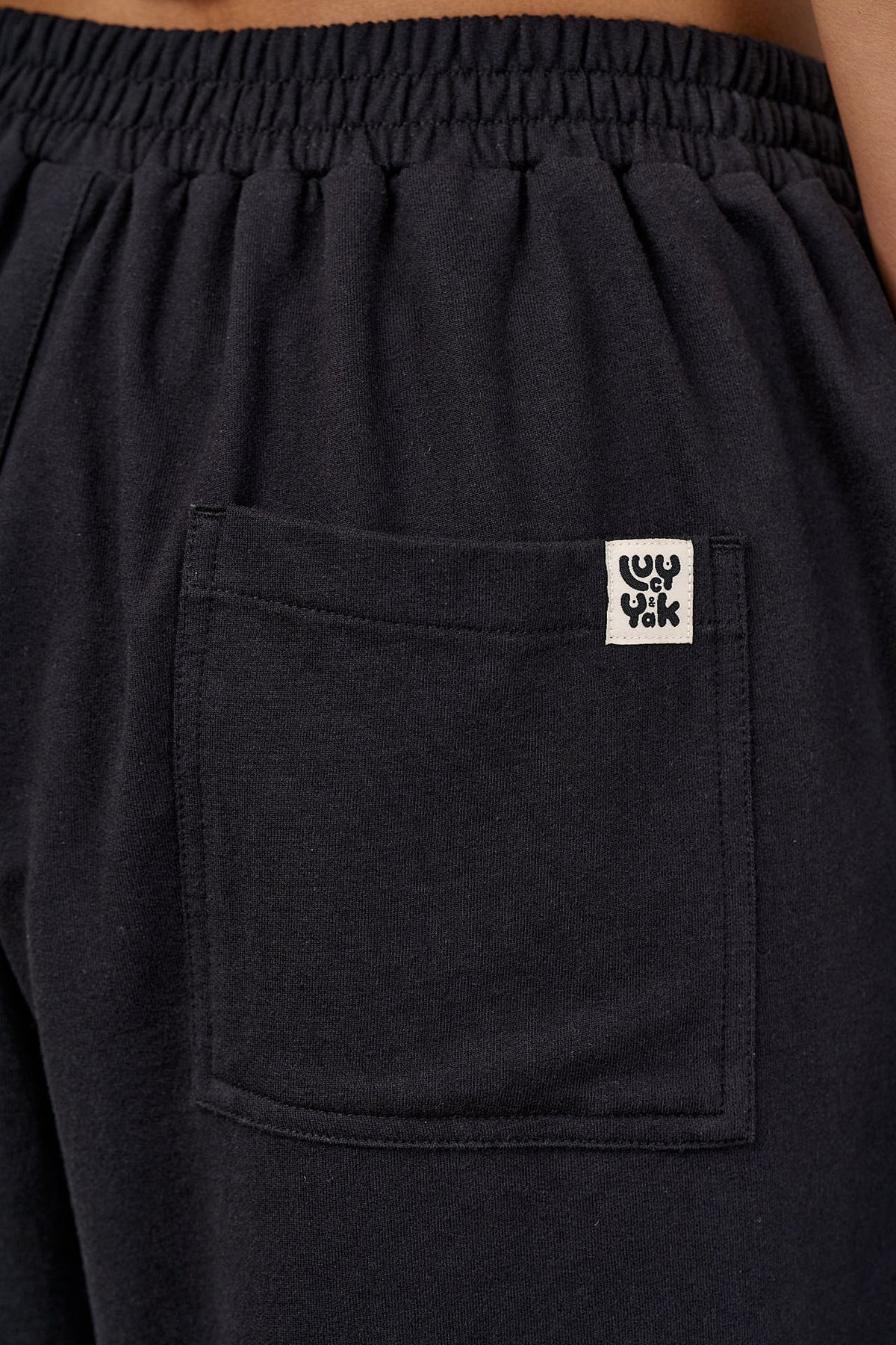 Freddie - Barrel Leg Trousers Organic Cotton Jersey in Black