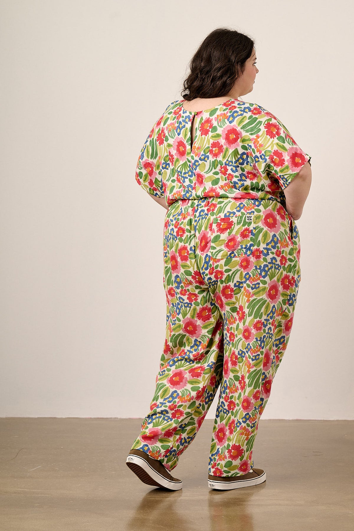 Freddie - Barrel Leg Trousers Organic Cotton Double Gauze in Ivory Marie
