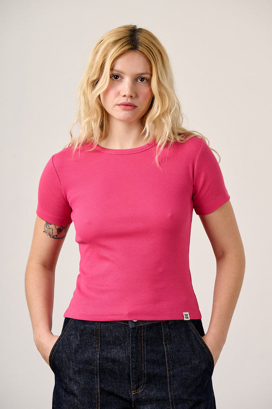Gracie - T-Shirt Organic Cotton in Fuchsia Rose