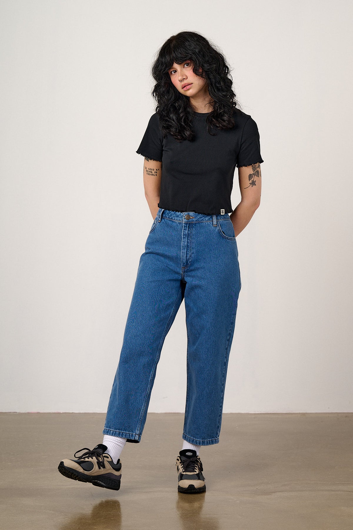 Greta - Cropped Top Organic Cotton in Black