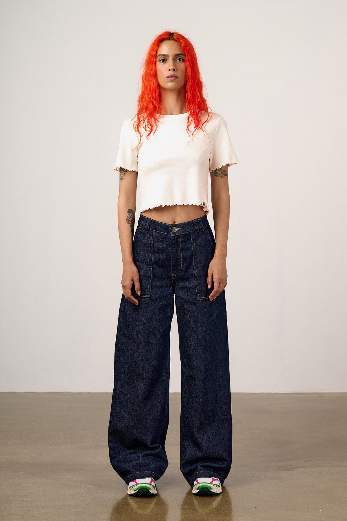 Greta - Cropped Top Organic Cotton in Ecru