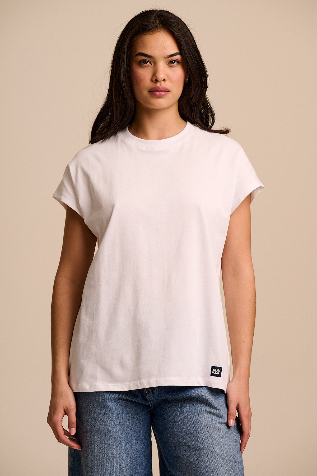 Inessa - Cap Sleeve T-Shirt Organic Cotton in White