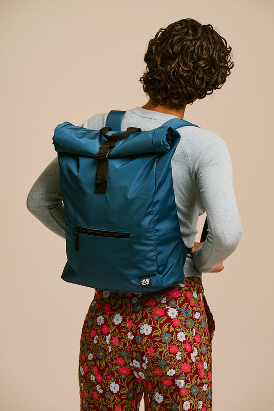 Jenson - Roll Top Backpack Recycled Polyester in Teal