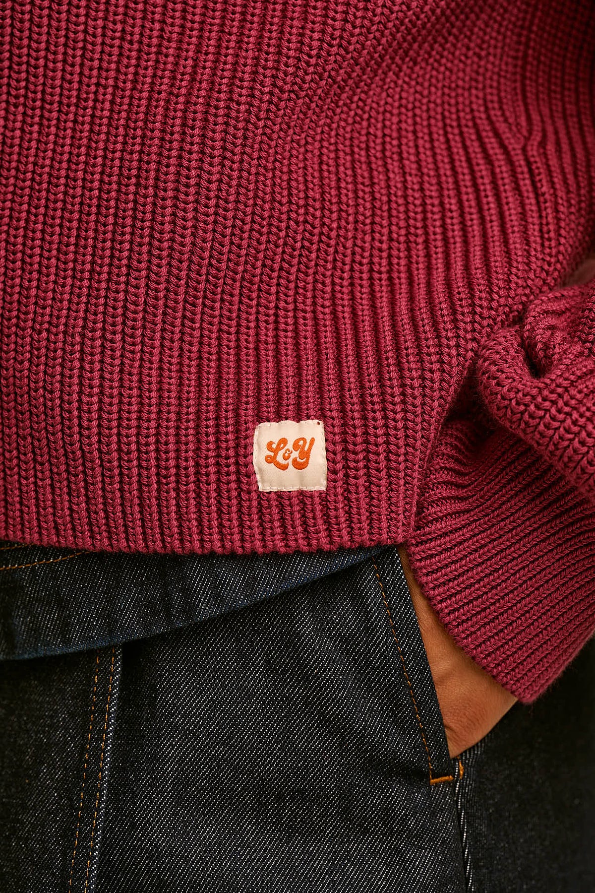 Juniper - Cardigan Organic Cotton Knit in Burgundy
