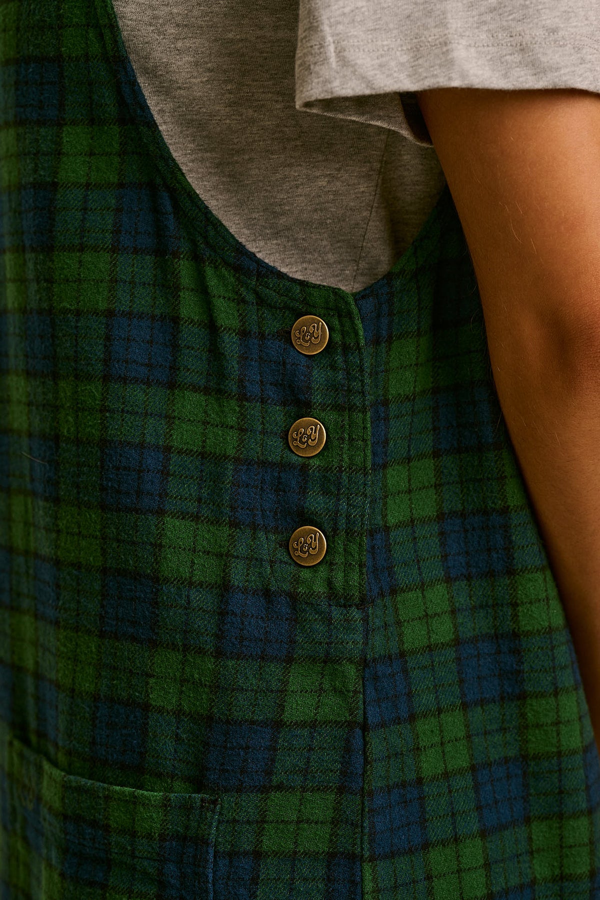 Layla - Mini Brushed Cotton Dress in Wilderness Tartan
