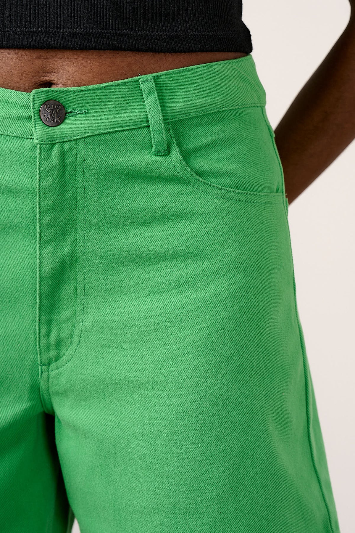 Lexi - High Waist Shorts Organic Cotton in Kelly Green