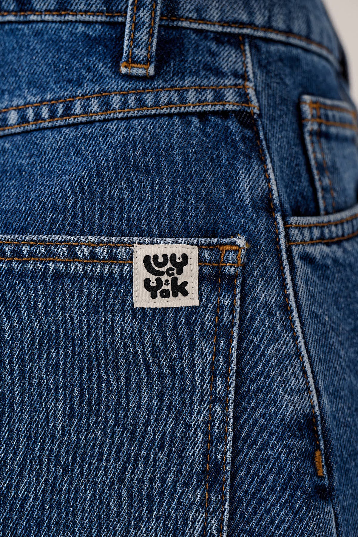 Lexi - High Waist Shorts Organic Cotton Denim in Mid Wash Blue