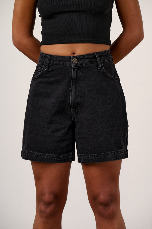 Lexi - High Waist Shorts Organic Cotton Denim in Black Wash