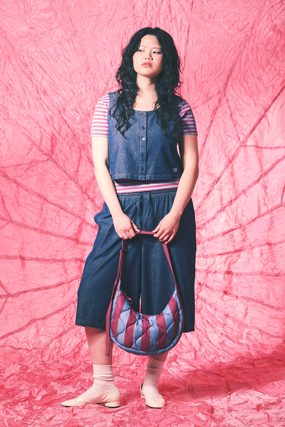 Etoile - Button Up Tank Top Organic Cotton in Indigo Blue