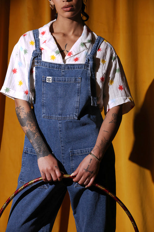 Alfie - Shirt Organic Cotton in Ecru Cosmic Folk Stars