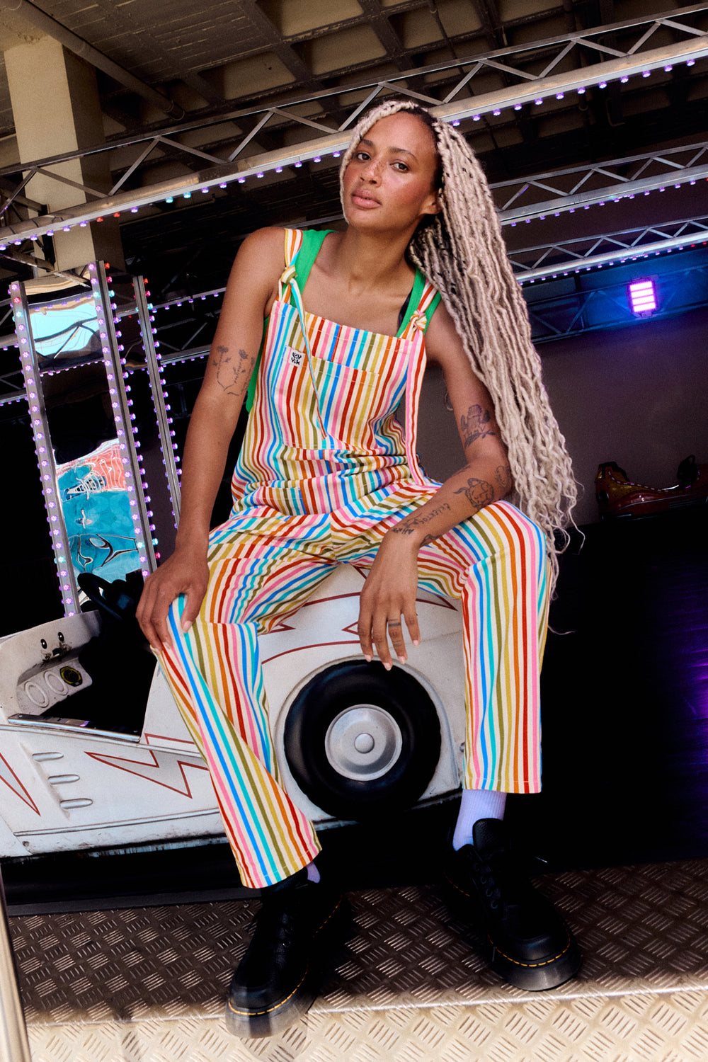 Original - Straight Leg Dungarees Organic Cotton in Vintage Rainbow