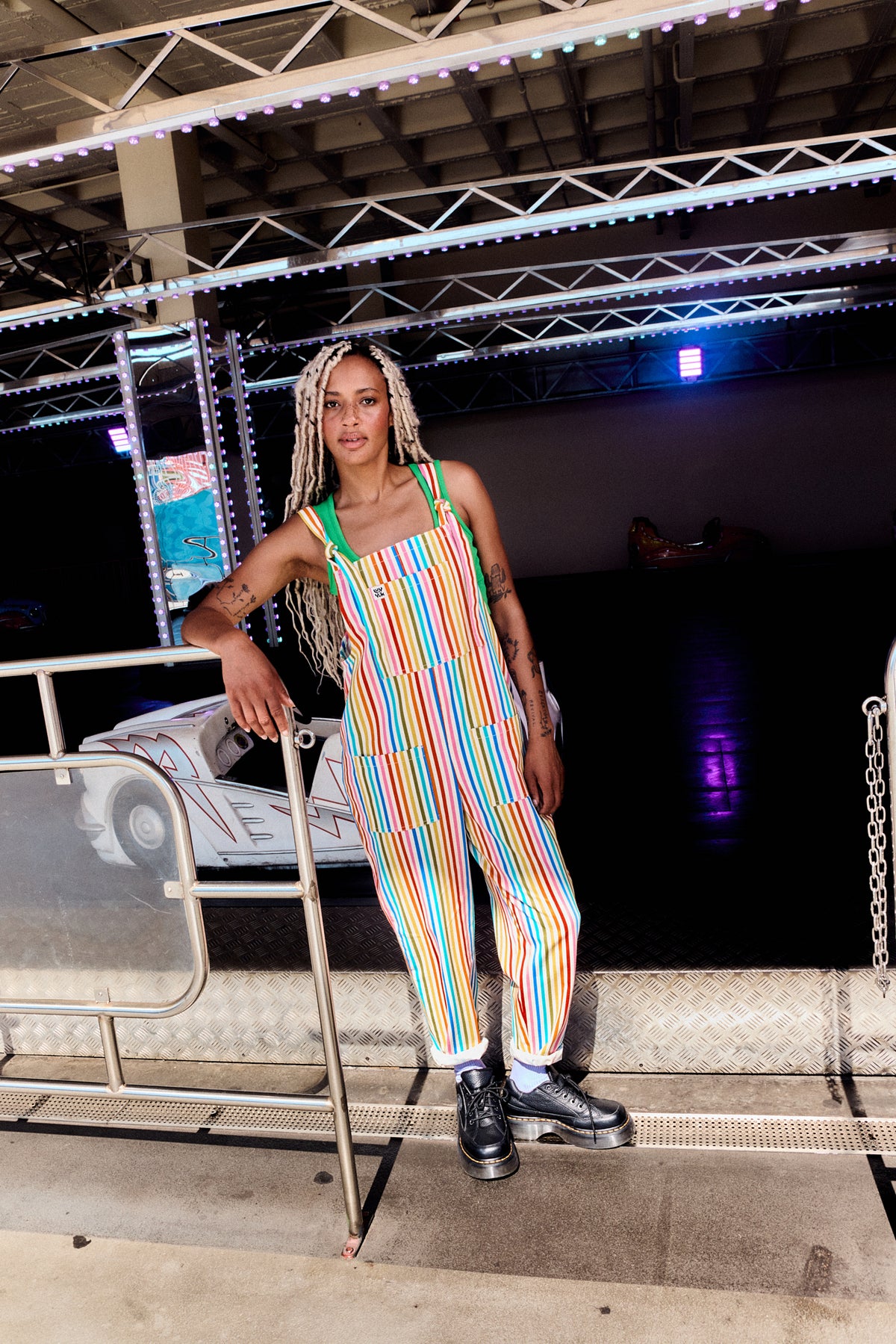 Original - Straight Leg Dungarees Organic Cotton in Vintage Rainbow