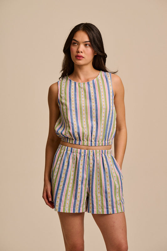 Lumi - Cropped Top Organic Cotton in Tulip Stripe